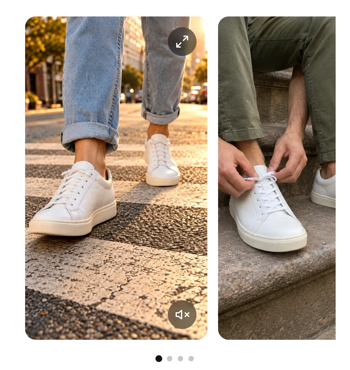 Vouch hero reels: vertical customer videos in a carousel on the product page.